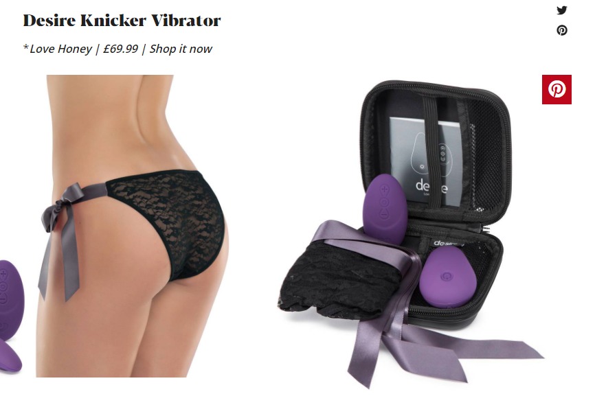 The desire knicker vibrator review on Zoellas website 