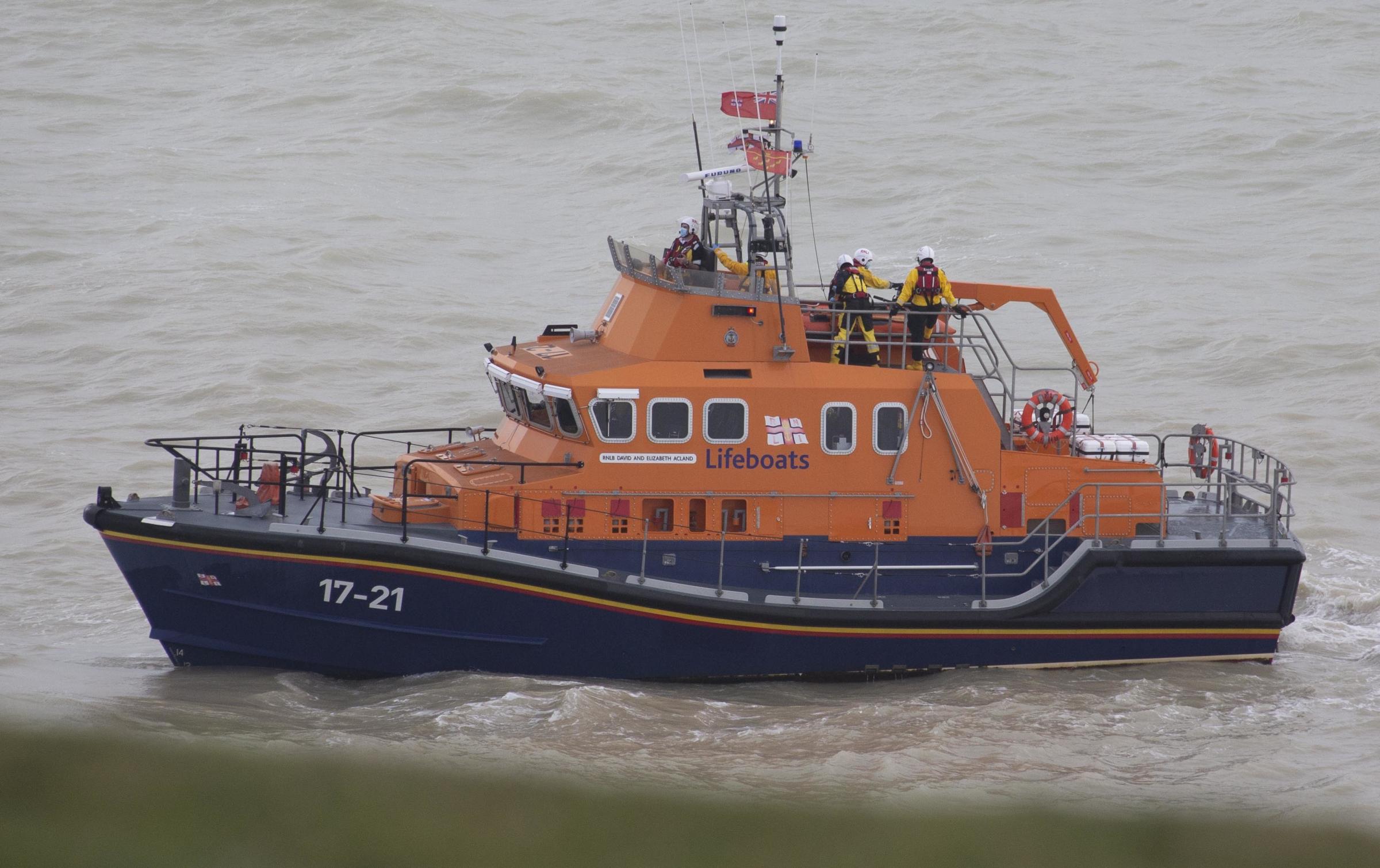 An Eastbourne lifeboat capsized during a rescue off Birling Gap Credit: Eddie Mitchell