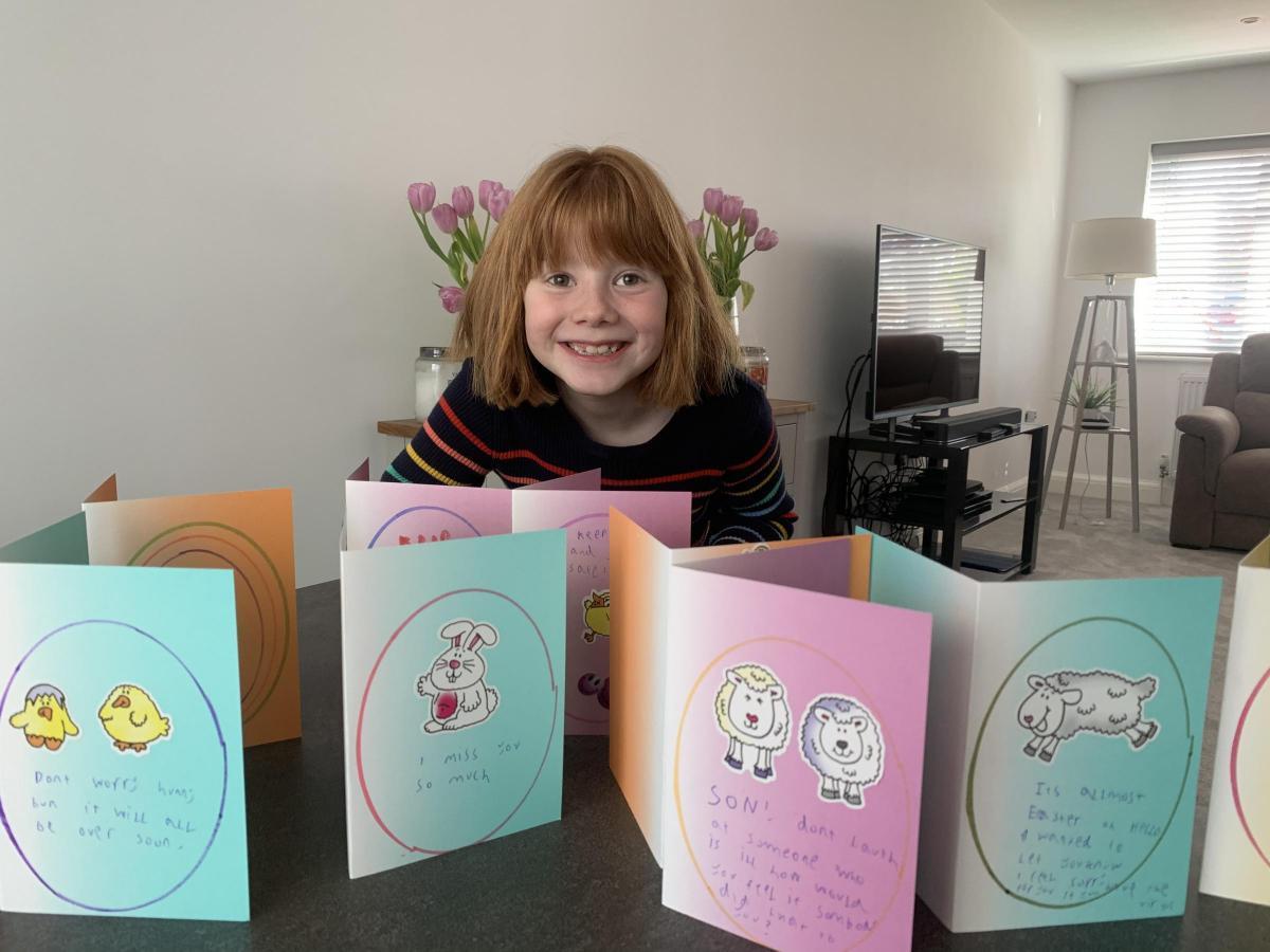 Olivia Edgeler has designed, made and delivered more than 100 Easter cards across Peacehaven