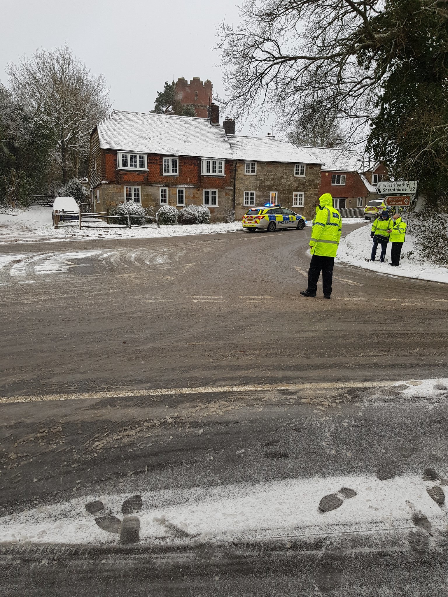 There have been a series of crashes across Sussex as snow fell on the county