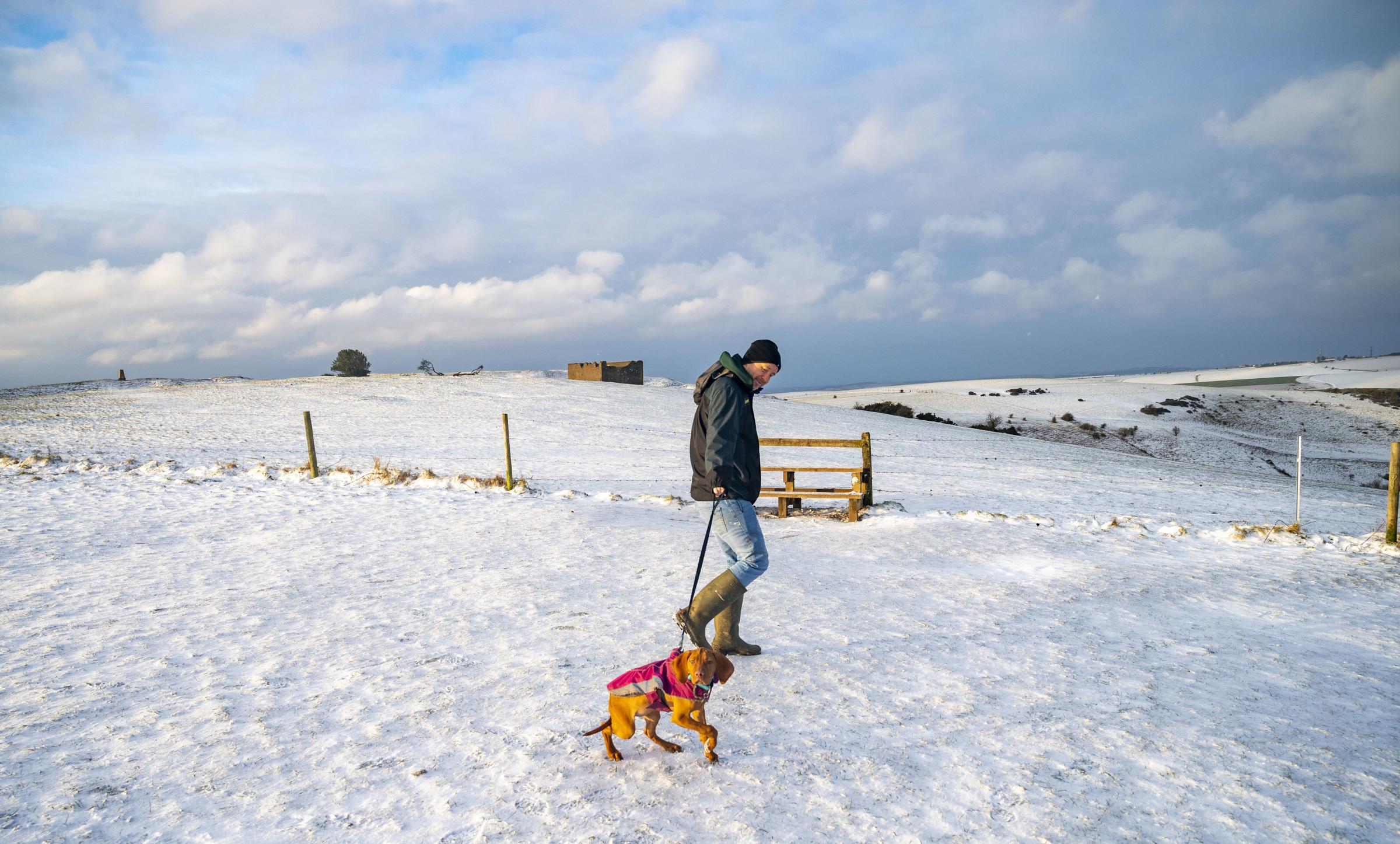 Snow at Devils Dyke on February 9 Credit: Simon Dack