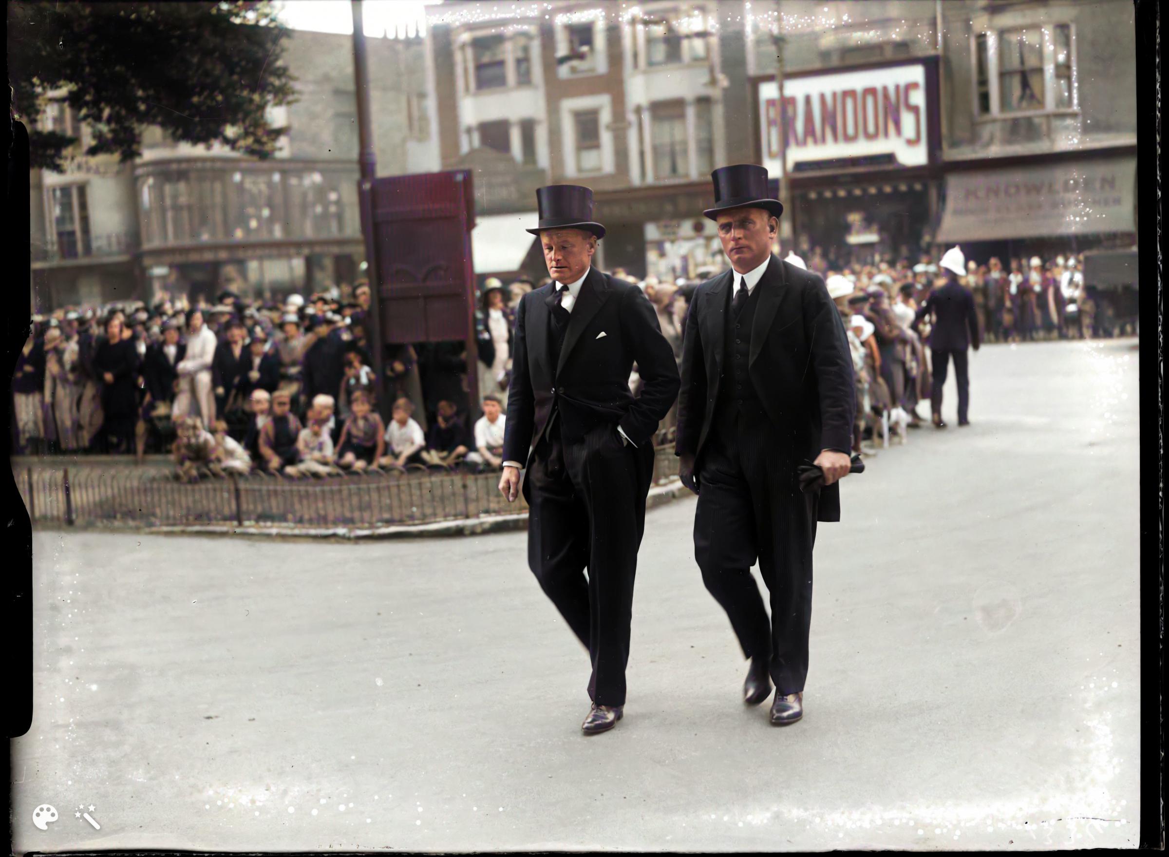 Mourners at the funeral of Harry Preston in Brighton in 1936