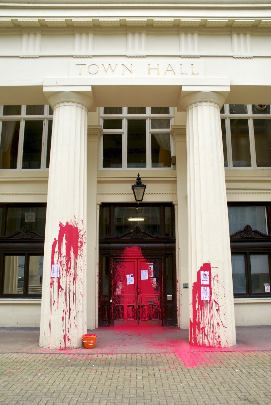 Burning Pink activists target Brighton Town Hall