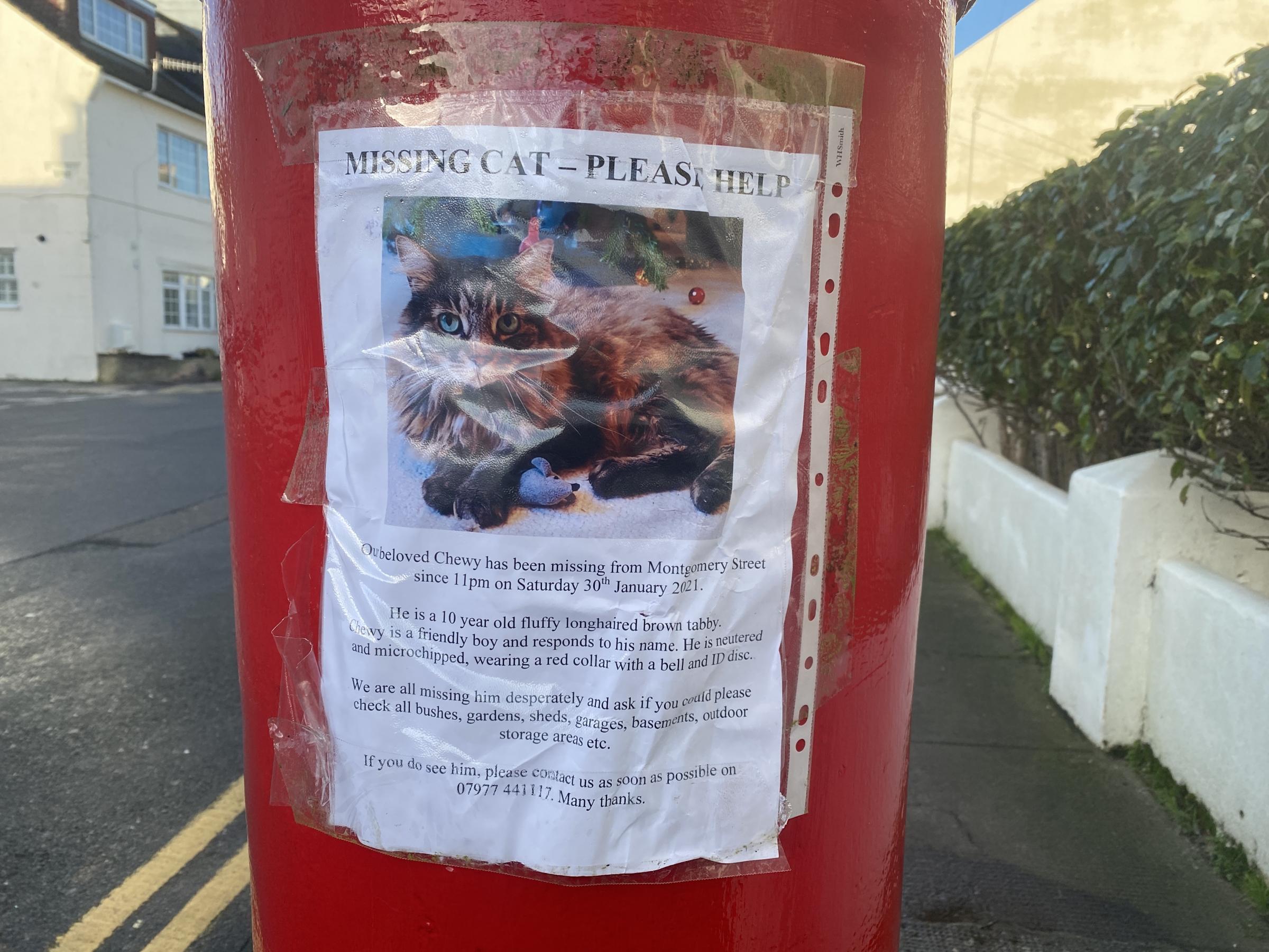 Posters have been put up across the area 