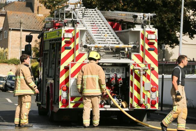 Emergency services were called to the blaze at a residential property in York Road, Hove, at 10.38am