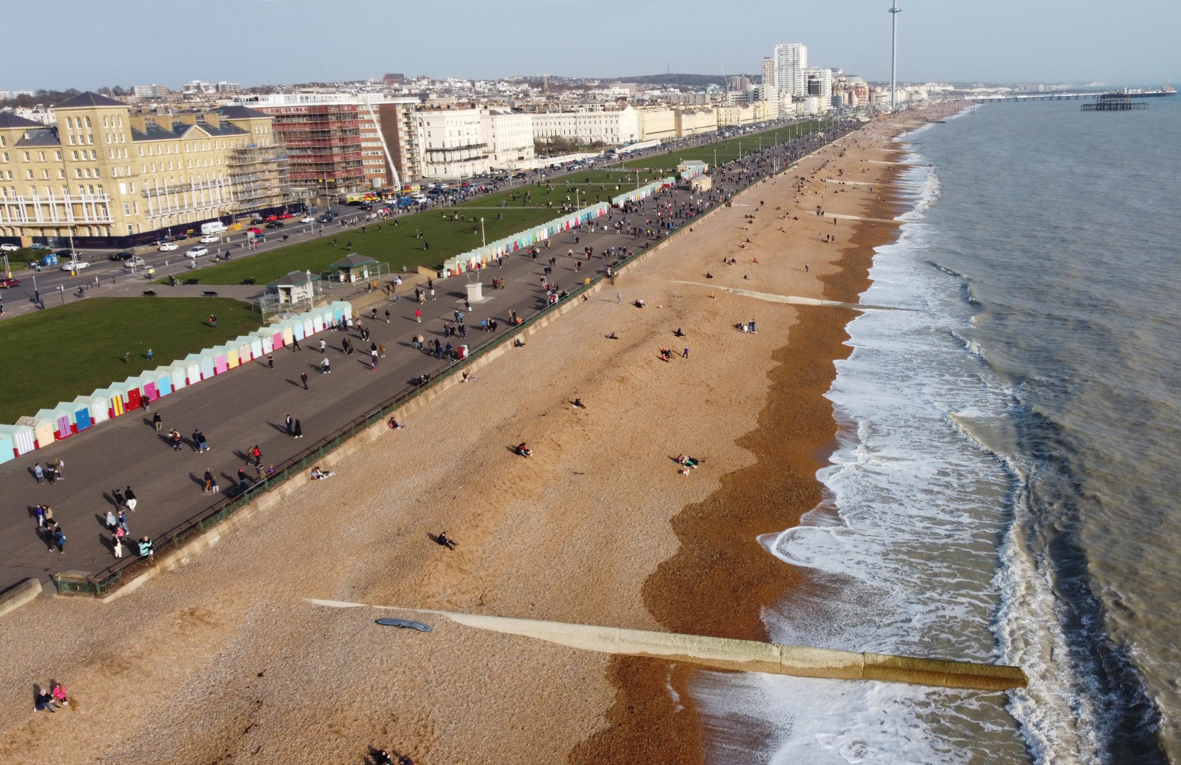 Hove seafront on Sunday, February 21 Credit: Eddie Mitchell