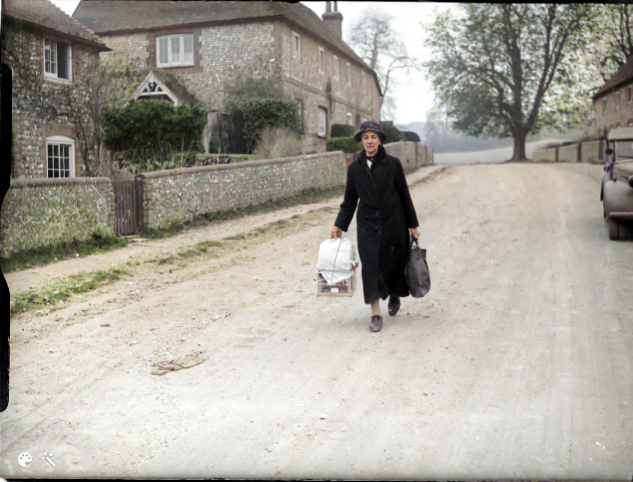 Strolling through Stanmer village in around 1942