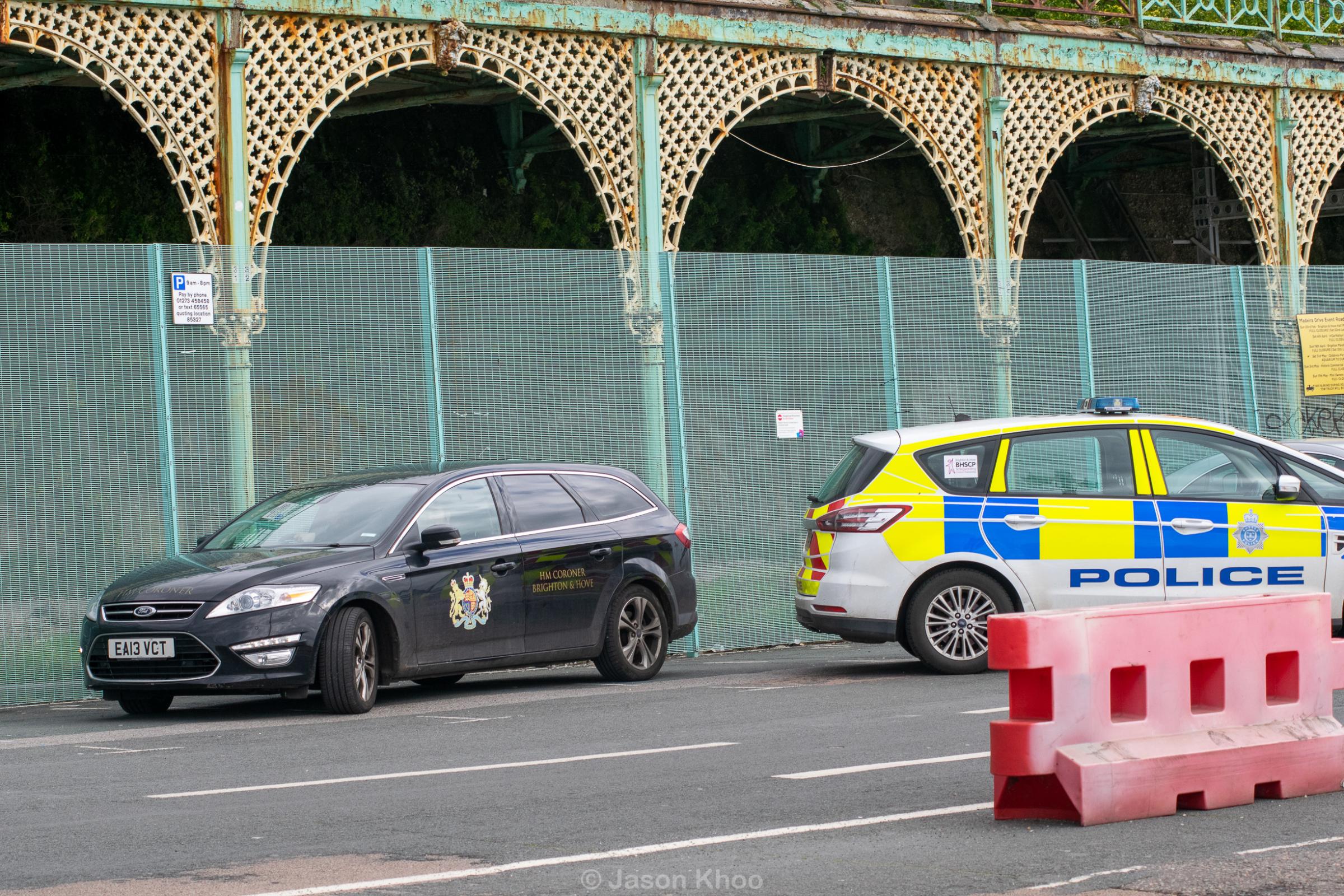 Police were called to Madeira Drive in Brighton following concerns for the welfare of a woman in a car Credit: Jason Khoo
