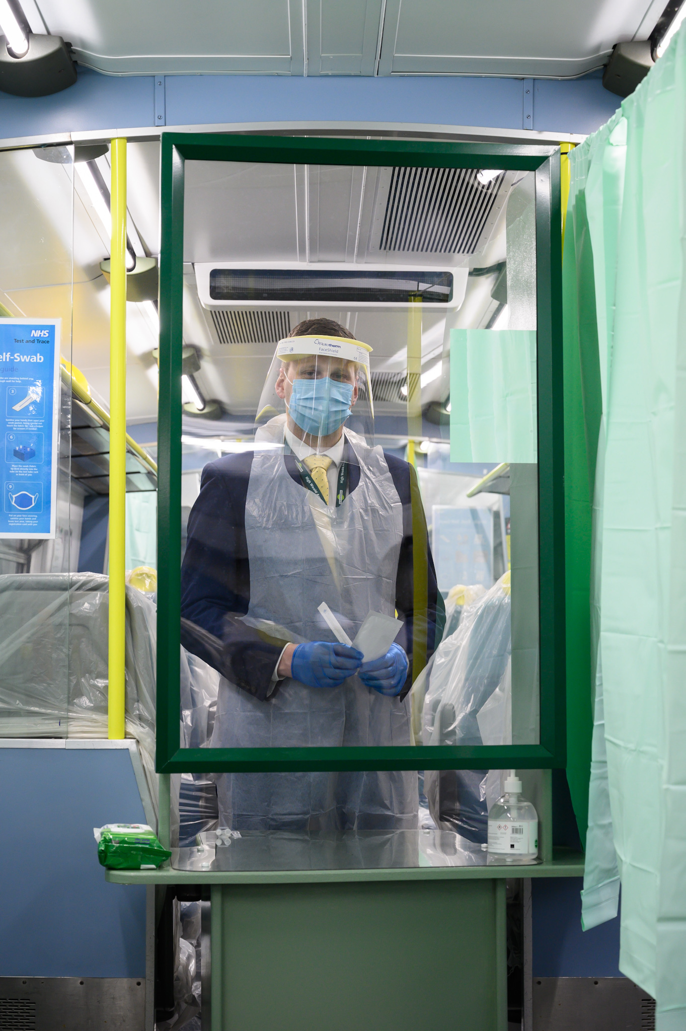 There is a new coronavirus testing centre for railway staff inside a train at Brighton Station Credit: GTR/Peter Alvey