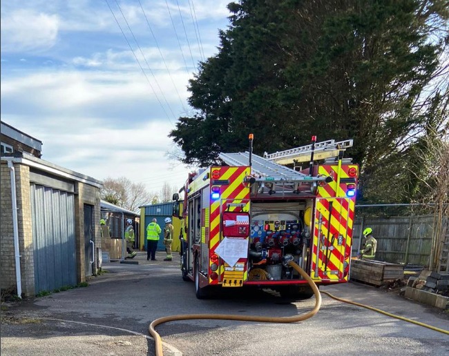 Fire crews were called to a property behind a row of shops in Ferring Street, Ferring, Worthing