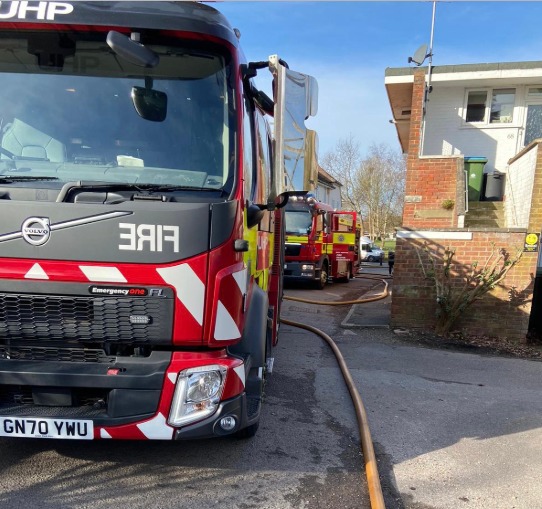 Fire crews were called to a property behind a row of shops in Ferring Street, Ferring, Worthing