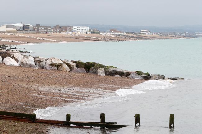 Vistors have been warned away from the beach near Widewater Court, Lancing, after quicksand was discovered