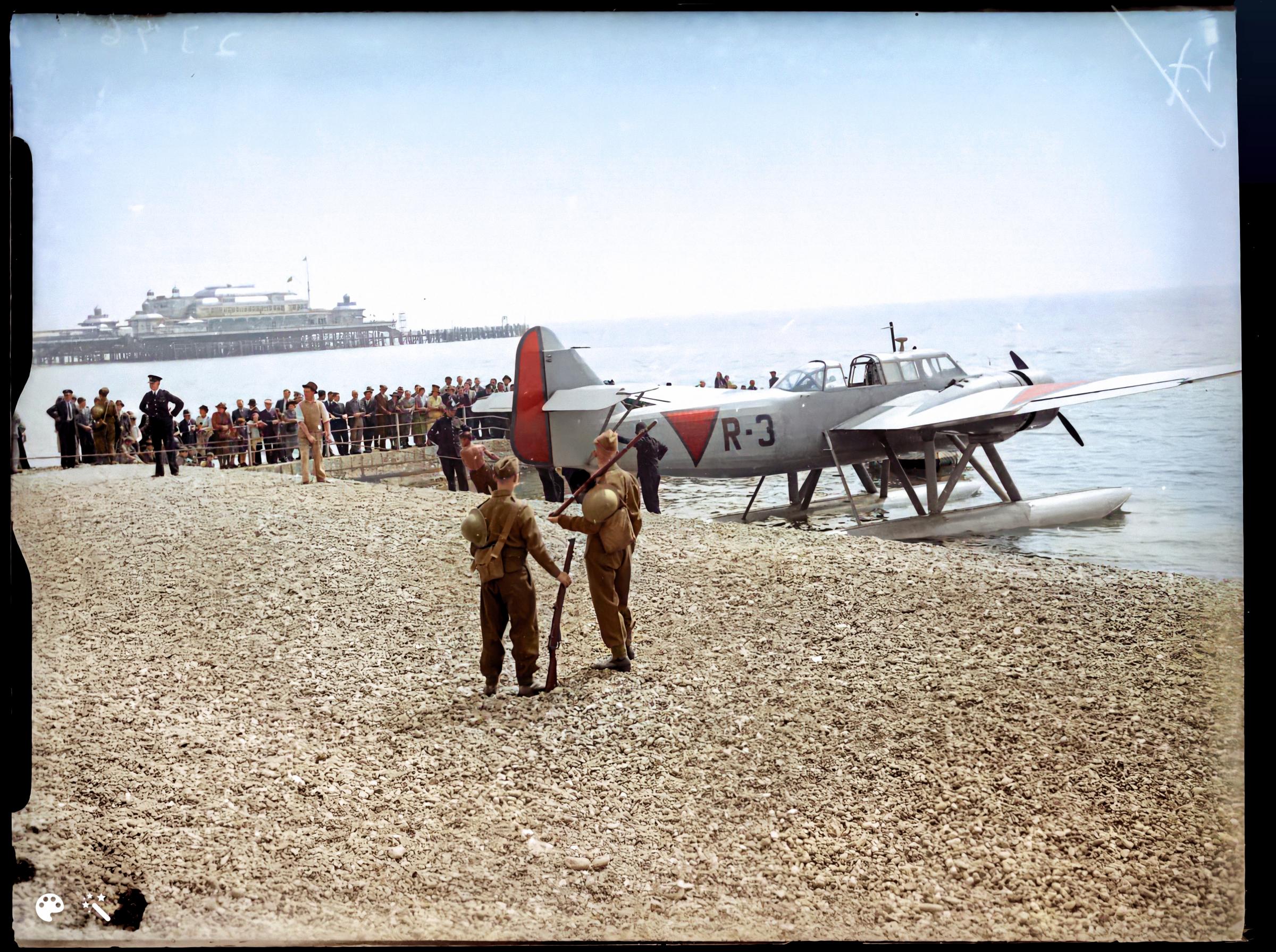 A Dutch plane on Brighton seafront, 1940