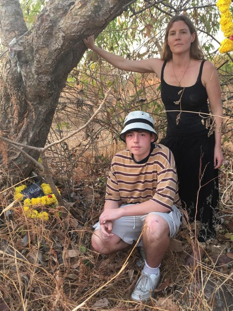 Undated family handout photo of Stella Harding with her son Owen who is missing and believed to be walking 280 miles to visit his girlfriend amid Covid-19 lockdown..