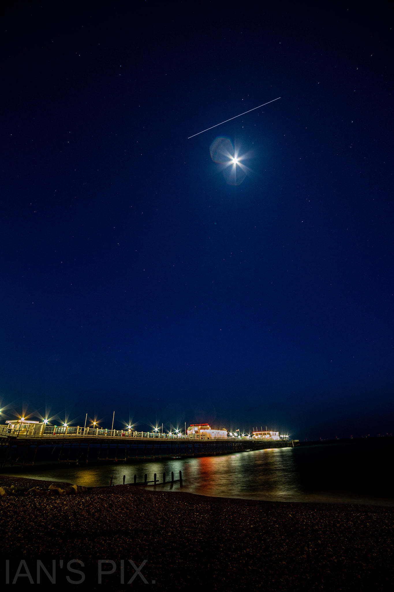 By Ian Mitchell took his picture a few days ago and was thrilled to get the moon, the space station and Worthing Pier all in one shot