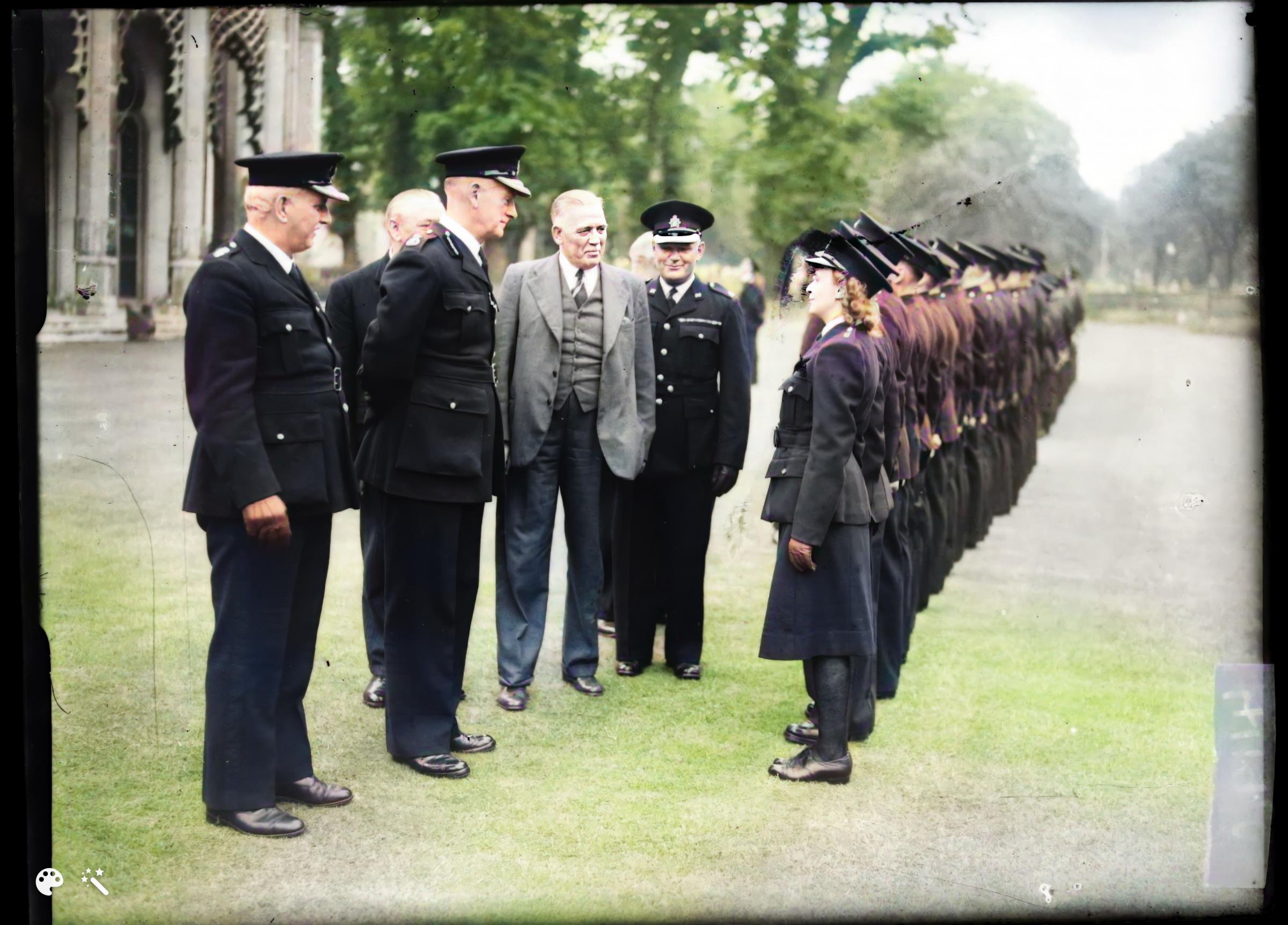 Police cadets inspection, 1951