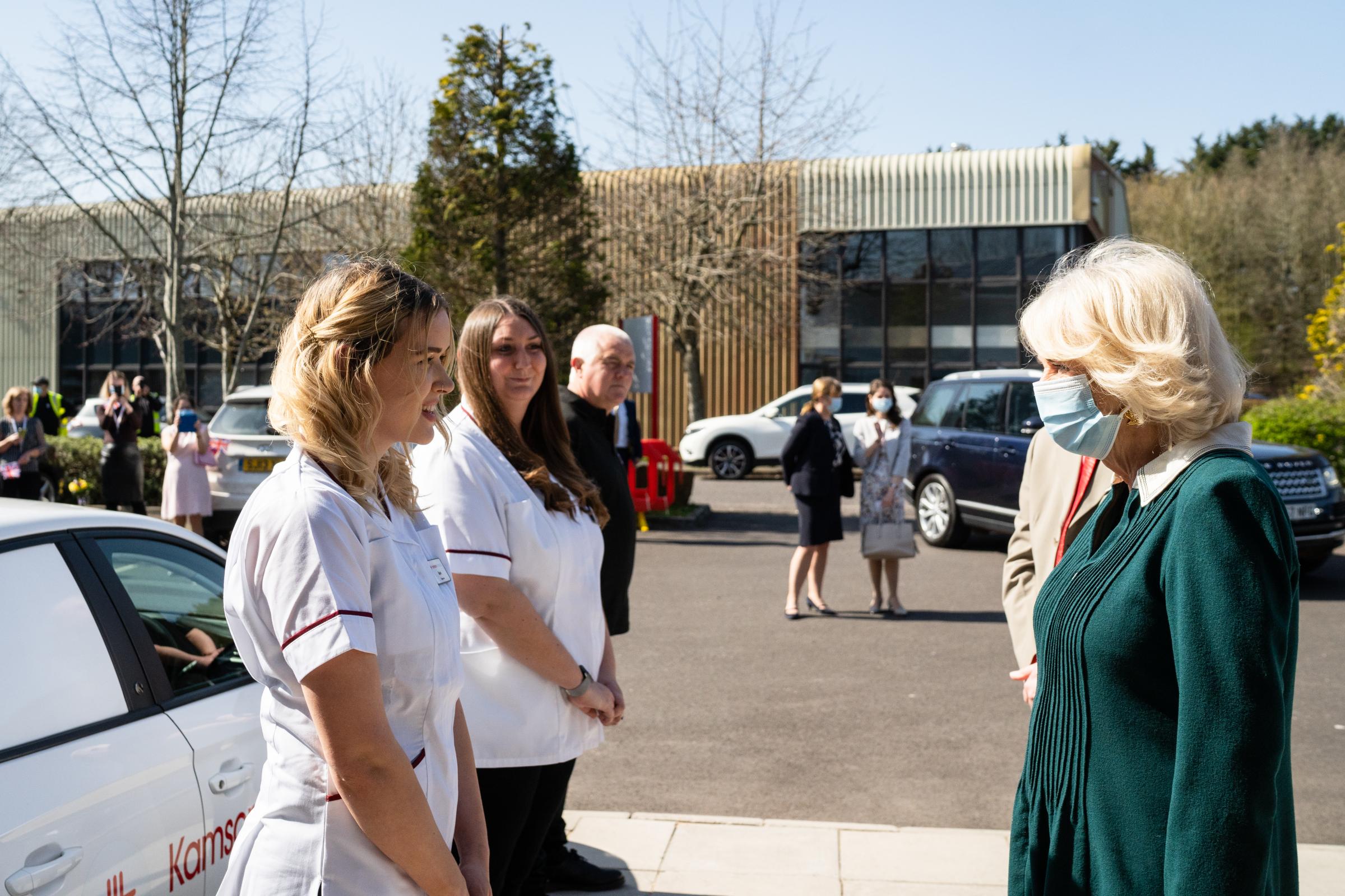 The Duchess of Cornwall meeting frontline pharmacy staff in Uckfield