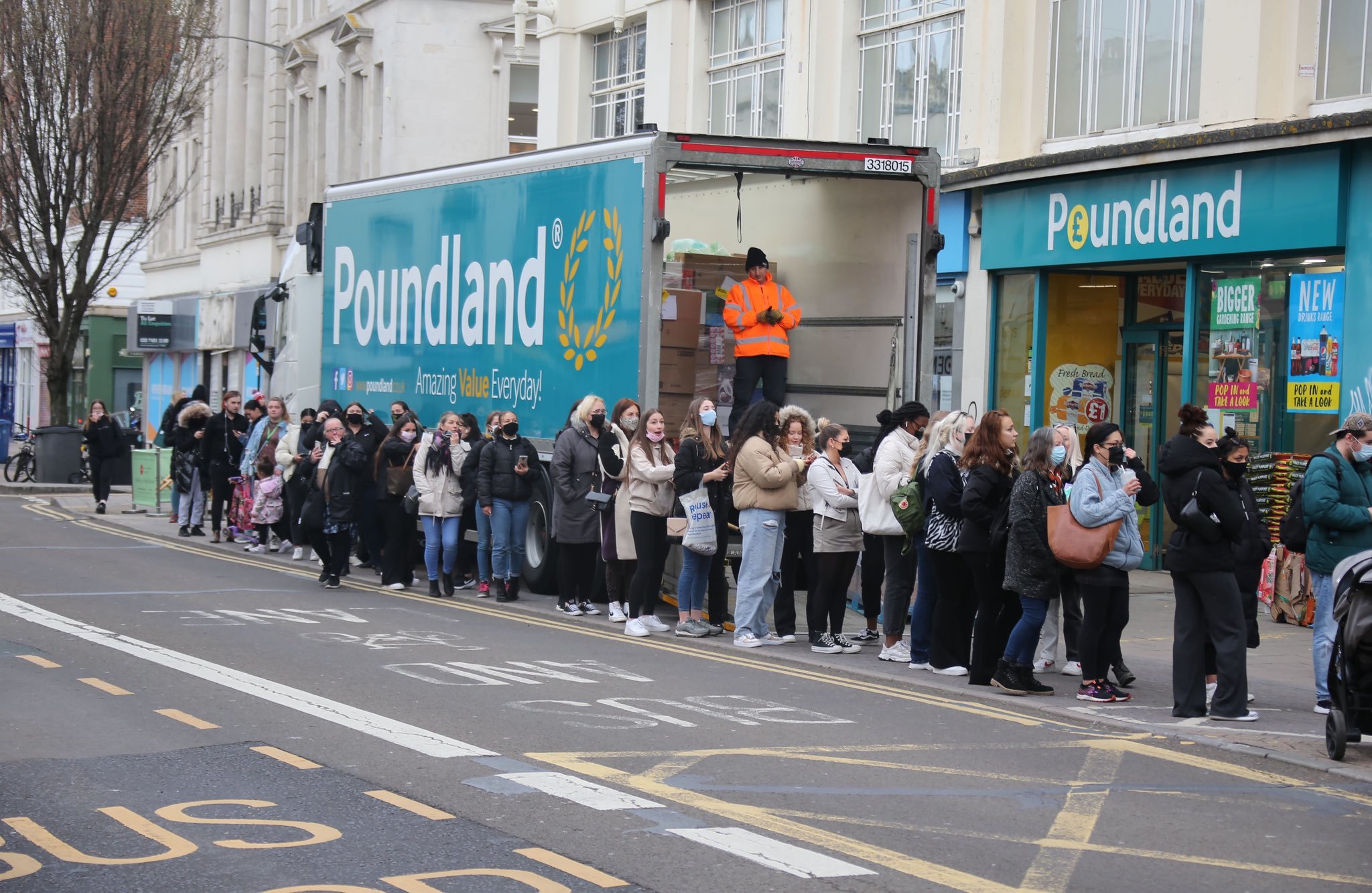 There were long queues outside Primark in Brighton as an easing of lockdown measures allowed non-essential retail to reopen Credit: Eddie Mitchell