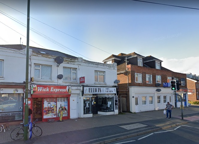 A man was punched in the face after challenging a queue-jumper at a convenience store
