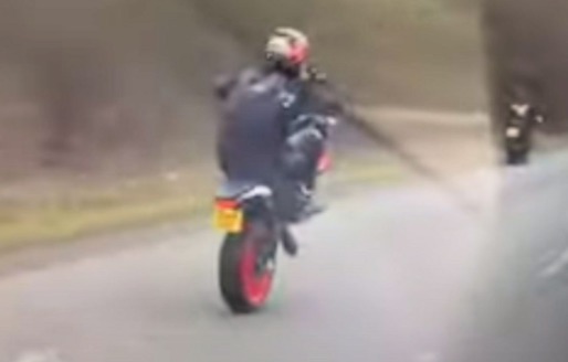Oliver Summers has been banned from driving after he was caught doing a wheelie on the A24 near Horsham