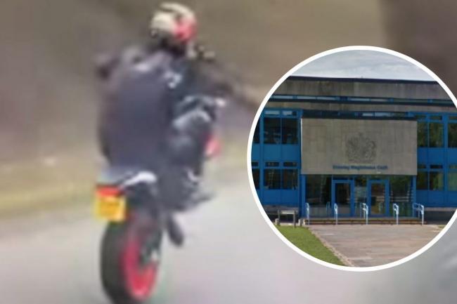 Oliver Summers has been banned from driving after he was caught doing a wheelie on the A24 near Horsham