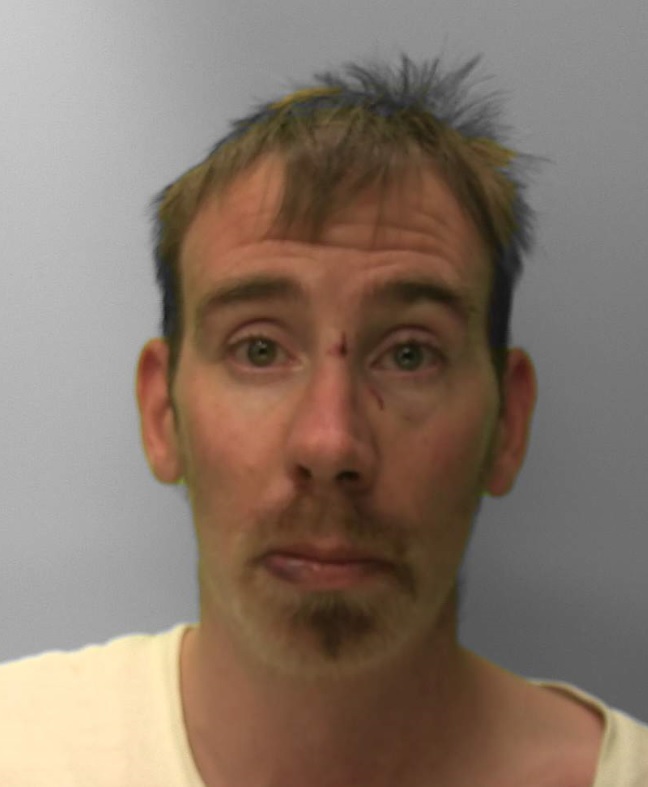 Karl Millican was jailed for assault occasioning actual bodily harm, assaulting an emergency worker, and possession of an offensive weapon in Bexhill