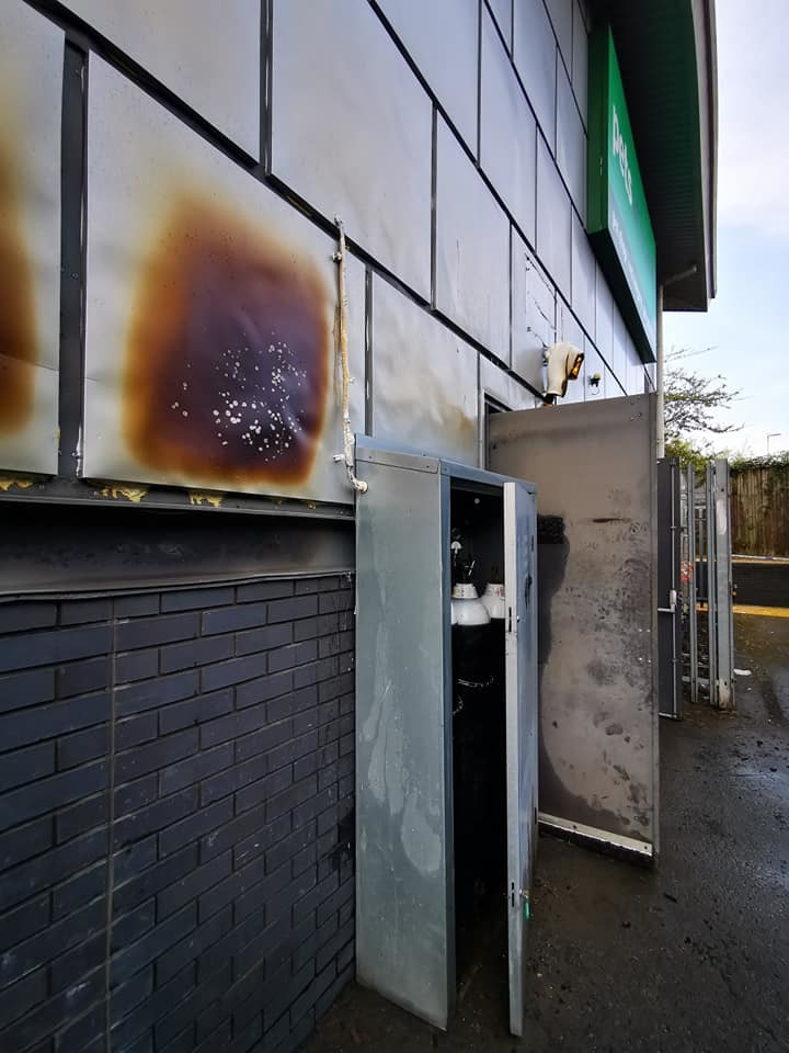 The aftermath of the fire at the Pets at Home store in Sompting