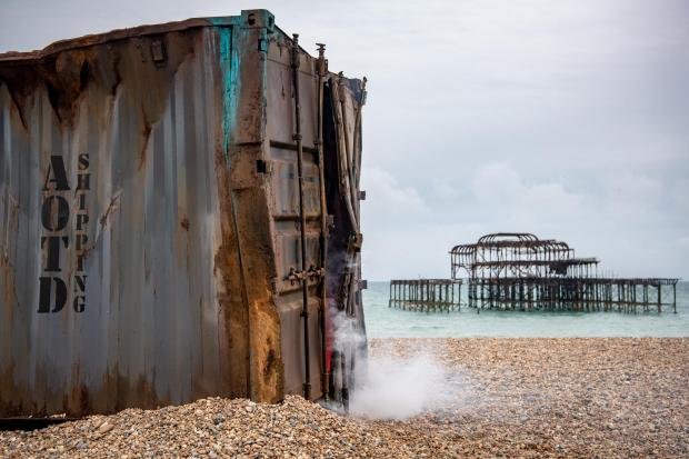 The Argus: Netflix's Army of the Dead is being promoted on Brighton beach.