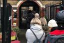 A queue at a polling station in Brighton