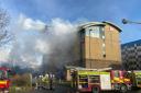 Fire crews battled a blaze in the fifth floor of the Ibis Hotel in London Road, Gatwick