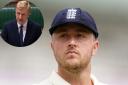 Ollie Robinson's suspension from international cricket has been criticised  by Oliver Dowden (inset)