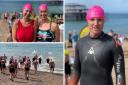 Hundreds of people took part in Brighton's pier to pier swim this morning