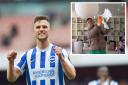 Joël Veltman has been a stalwart for Albion this season. Inset, the Seagulls' defender rescuing a seagull