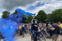 Hundreds of people gathered at The Level to set off for Dom Whiting's last cycling gig in Brighton last May