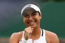 Great Britain’s Heather Watson celebrates after winning her second round match against China’s Wang Qiang (Reuters via Beat Media Group subscription)