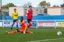 Greg Luer scores for Eastbourne Borough at Concord. Picture Lydia Redman Photography