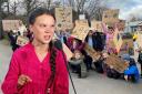 The protest was inspired by the teenage climate activist Greta Thunberg