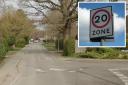 Hayes Lane in Slinfold, near Horsham, is one of the roads that will become a 20mph zone. Inset picture by Edinburgh Greens