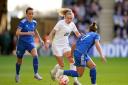 Katie Robinson shows her skills for England against Italy