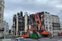 Demolition of part of the Royal Albion Hotel is continuing this week