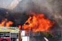 Littlehampton Harvester is on fire