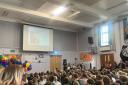 Students at Carden Primary School held an assembly on Brighton's history including former mayor Sir Herbert Carden who the school is named after