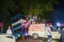 Rescue workers and volunteers work at the site of a bus accident at the Prachuap Khiri Khan province in Thailand (Sawang Rungrueang Rescue22 Foundation via AP)