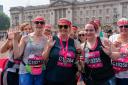 Bryony Gordon, centre, will take on the Brighton and London marathons as part of her challenge