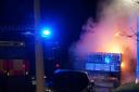 A van caught fire in Eastbourne last night