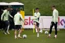 Andrew Moran and Evan Ferguson train with the Republic of Ireland squad