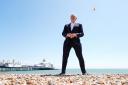 Liberal Democrat leader Sir Ed Davey on the beach in Eastbourne