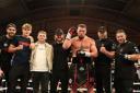 Tommy Welch and his team after the quickfire win at the York Hall