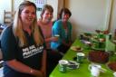 Organiser Teague Hampson, left, and others at the Clayton Wood Macmillan coffee morning