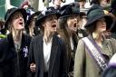 Anne Marie-Duff, Carey Mulligan and Helena Bonham Carter take to the streets in Suffragette...